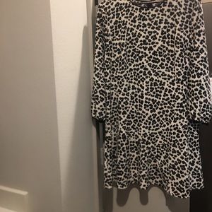 Black and White Print Dress, LOFT, size 18